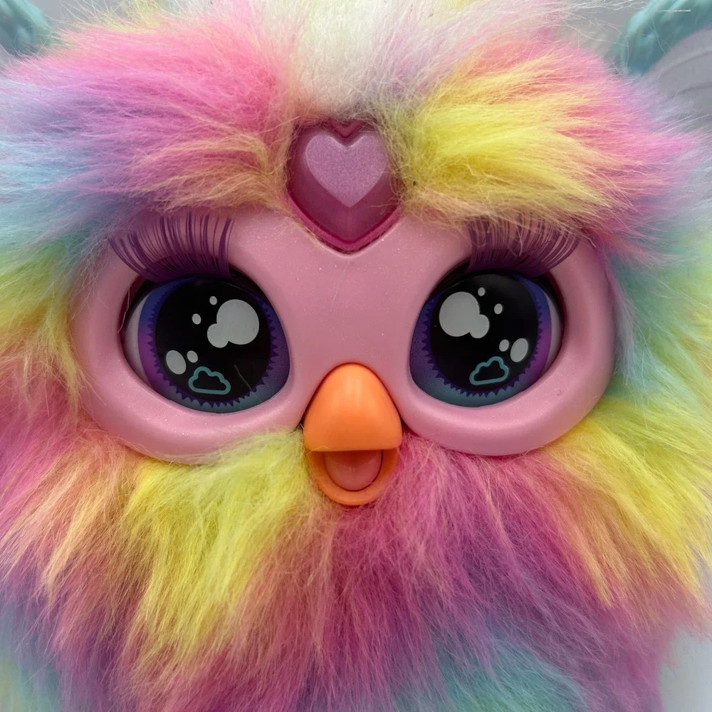 Hasbro Furby 2023 Interactive Rainbow Tie Dye Plush Lights Tested Works Robot